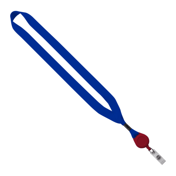 3/4" Polyester Lanyard with Metal Crimp & Retractable Badge Reel 161