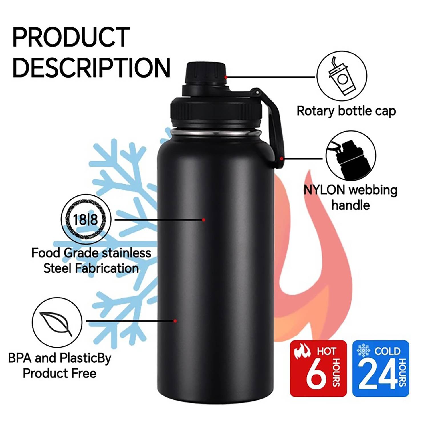 Cross-border stainless steel handheld car thermos cup. 5