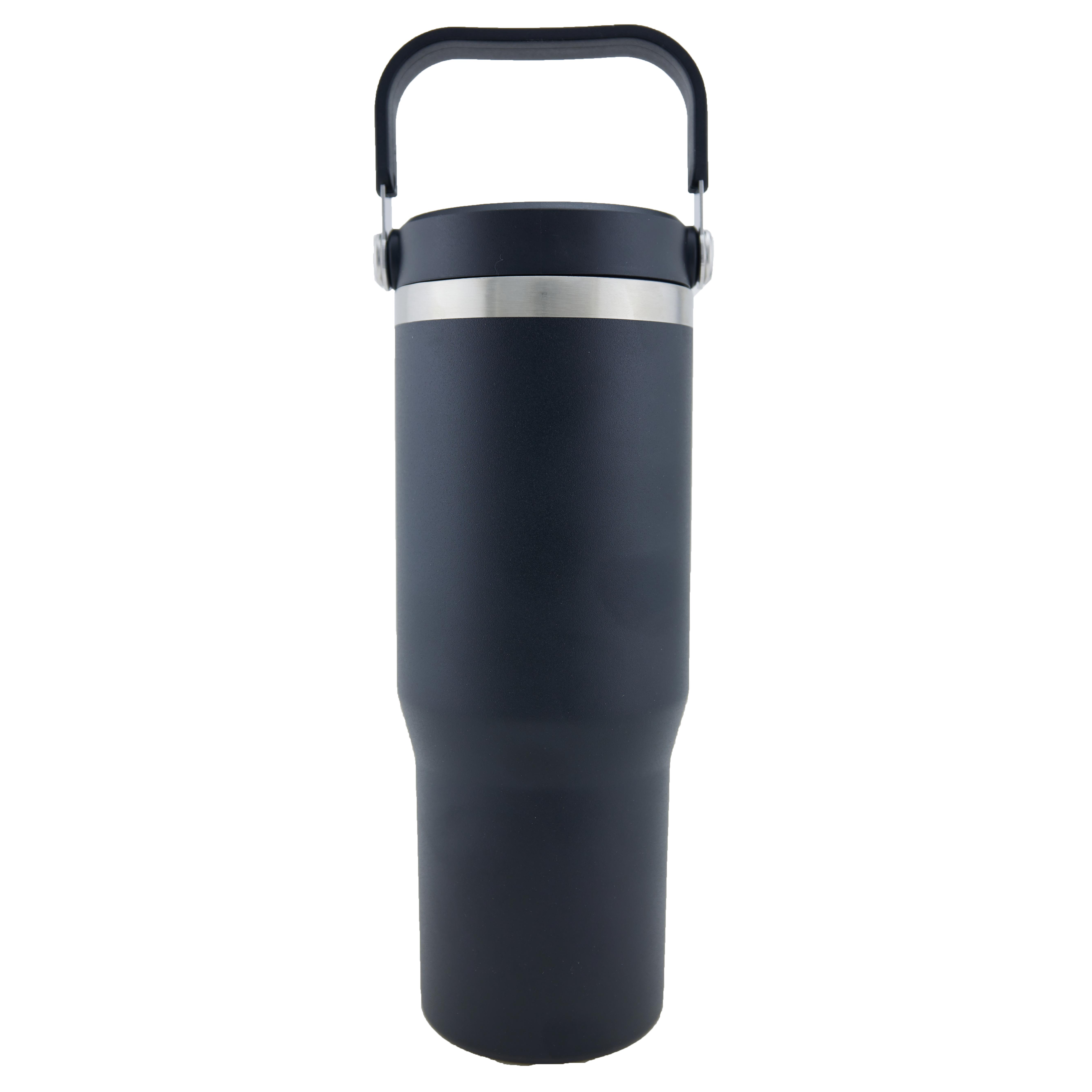 Scenesetter 30 Oz. Double Wall Vacuum Insulated Thermos w/Sip Straw and Carrying Handle Black 5