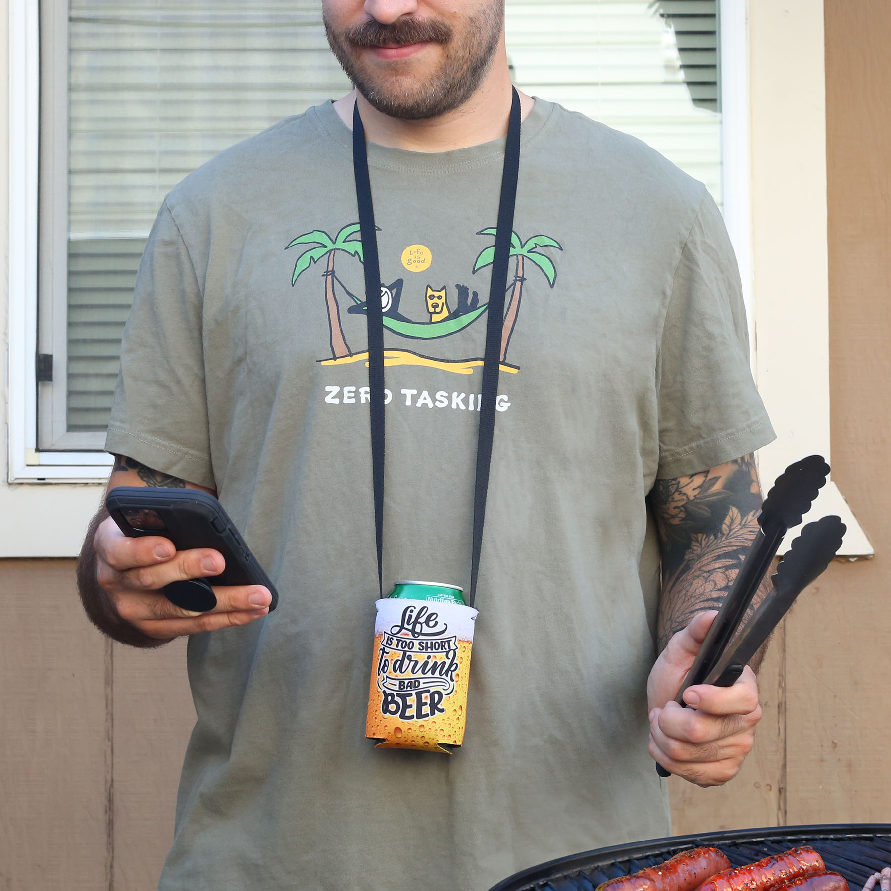 Full Color Hands Free Can Cooler