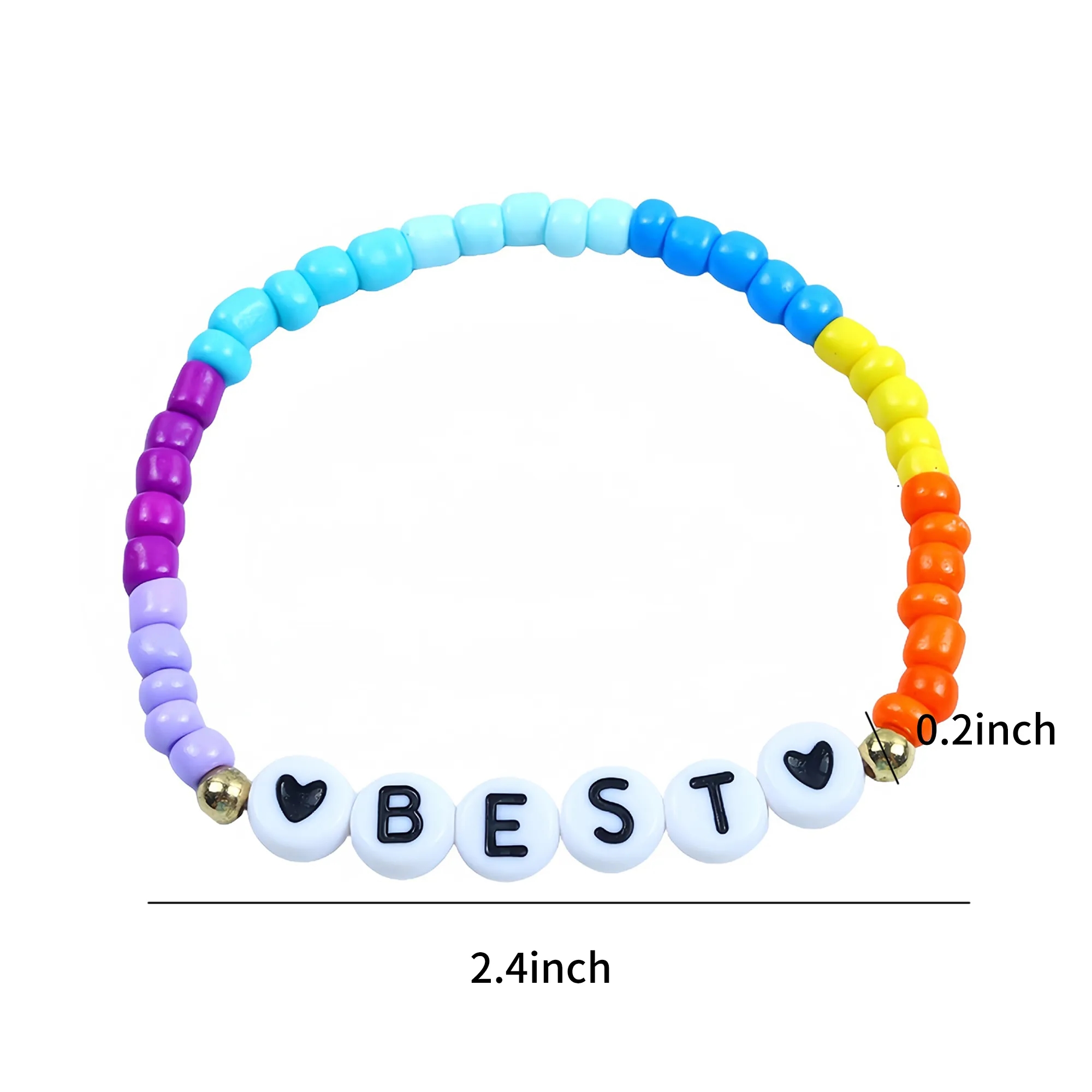 Friendship Bracelet with Plastic Beads and Letter Design 28
