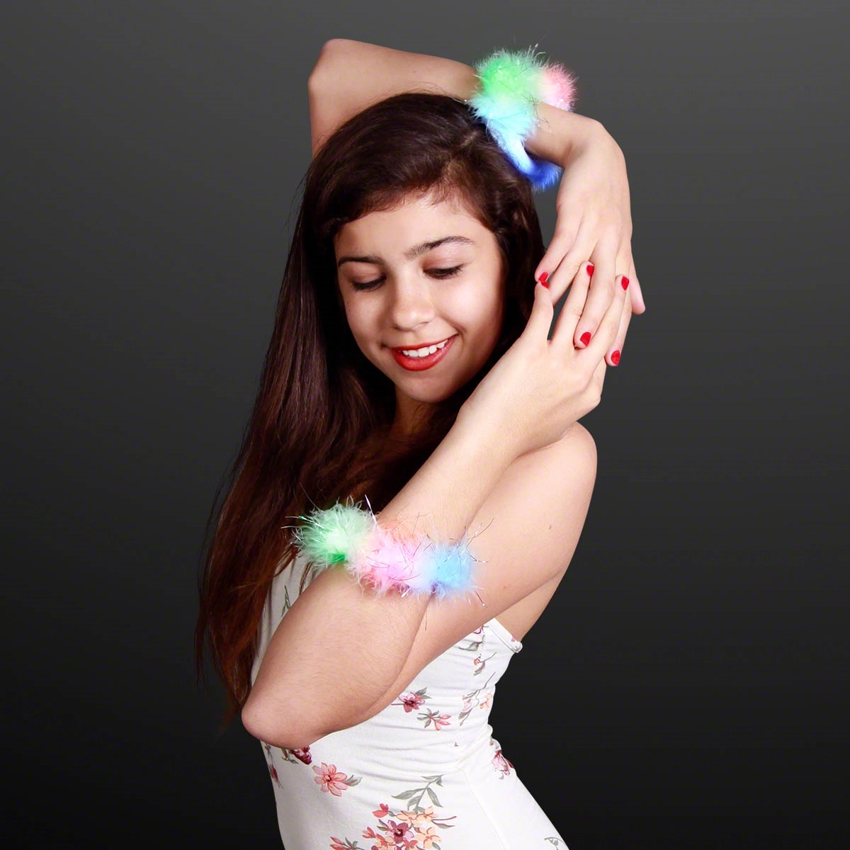 White feather blinky bracelet 2