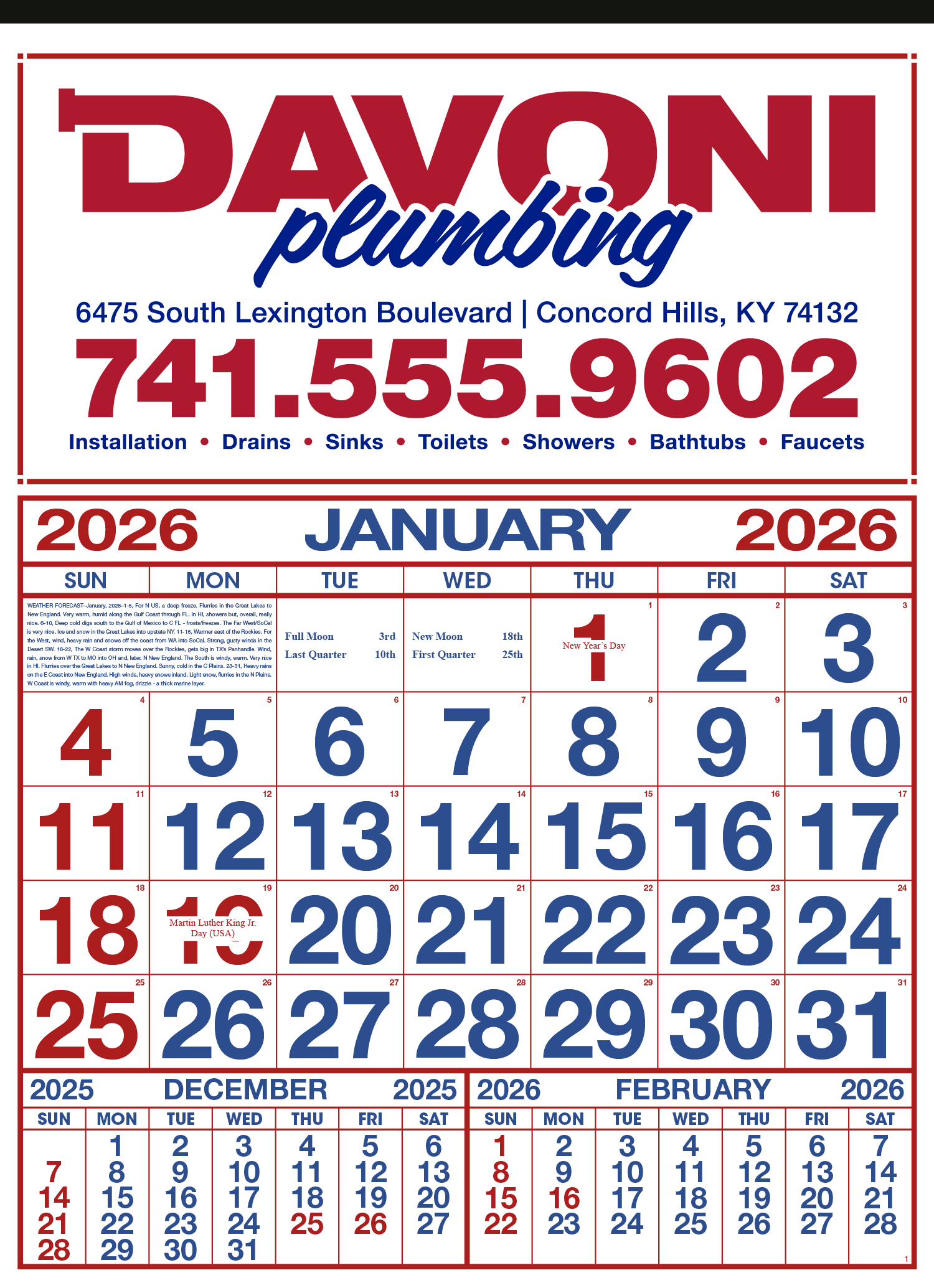 Skinner & Kennedy® Commercial 12-Sheet Calendar 14
