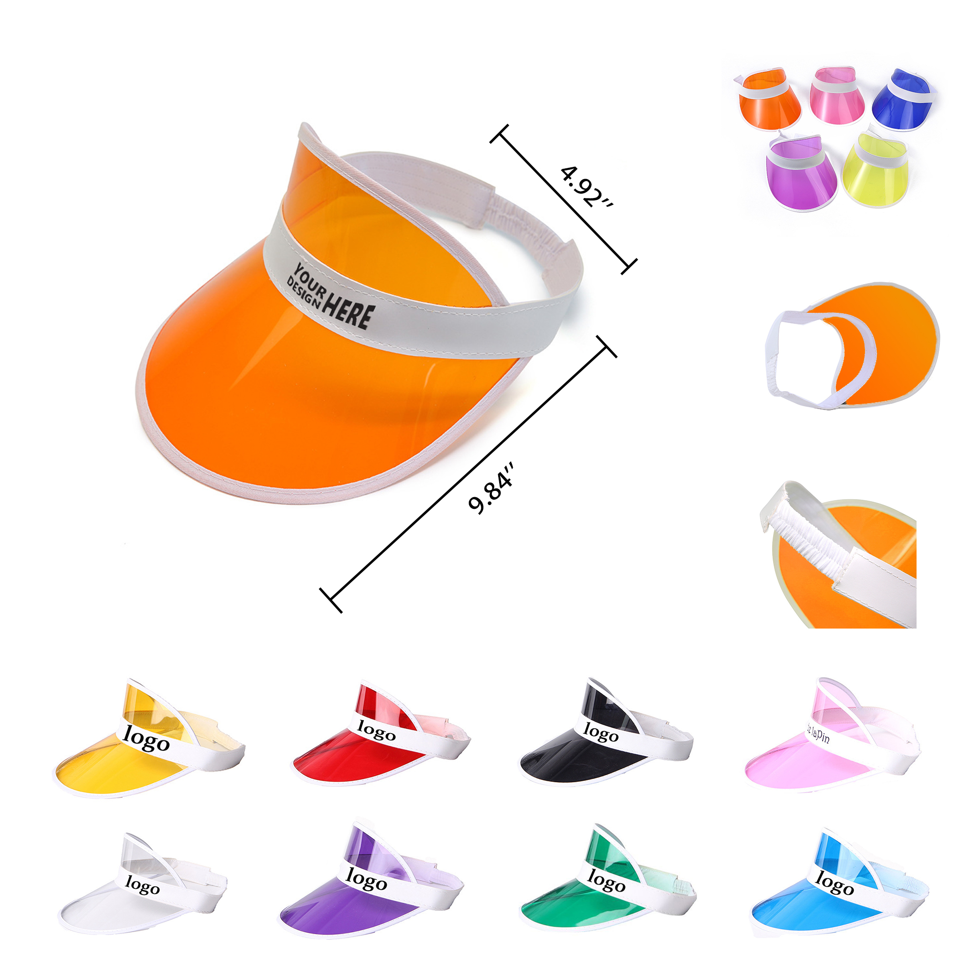 Colorful Transparent Sun Visor MOQ50 3