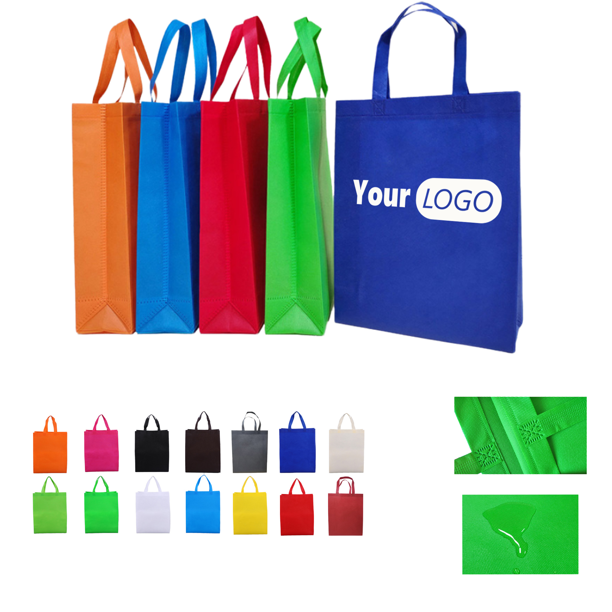 Colorful Shopping Tote Bag Eco-Friendly Non-Woven Fabric 2