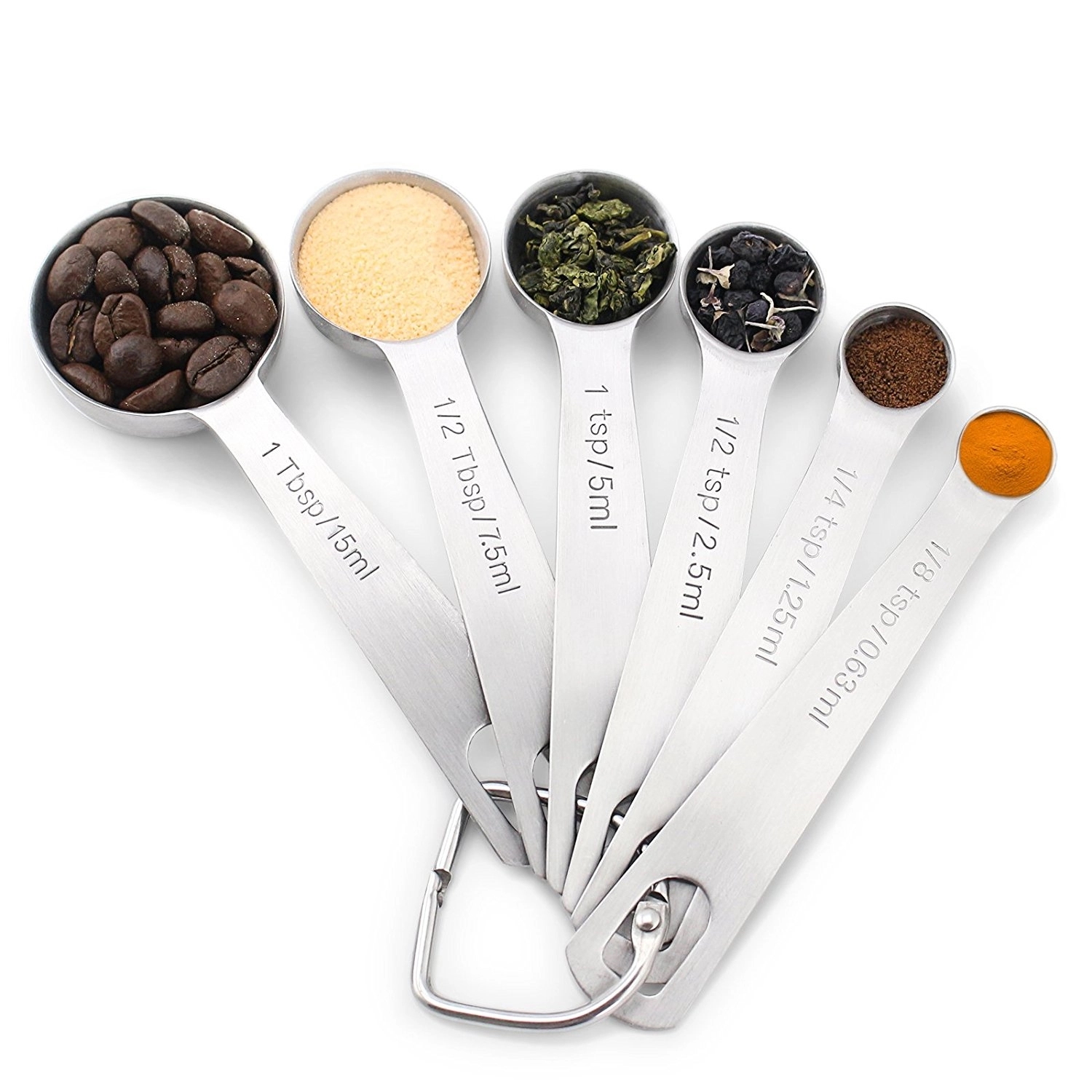 Stainless Steel Measuring Spoons, Set of 6 5