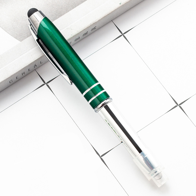 Metal Pen w/LED Light & Stylus - Laser Engraved 10