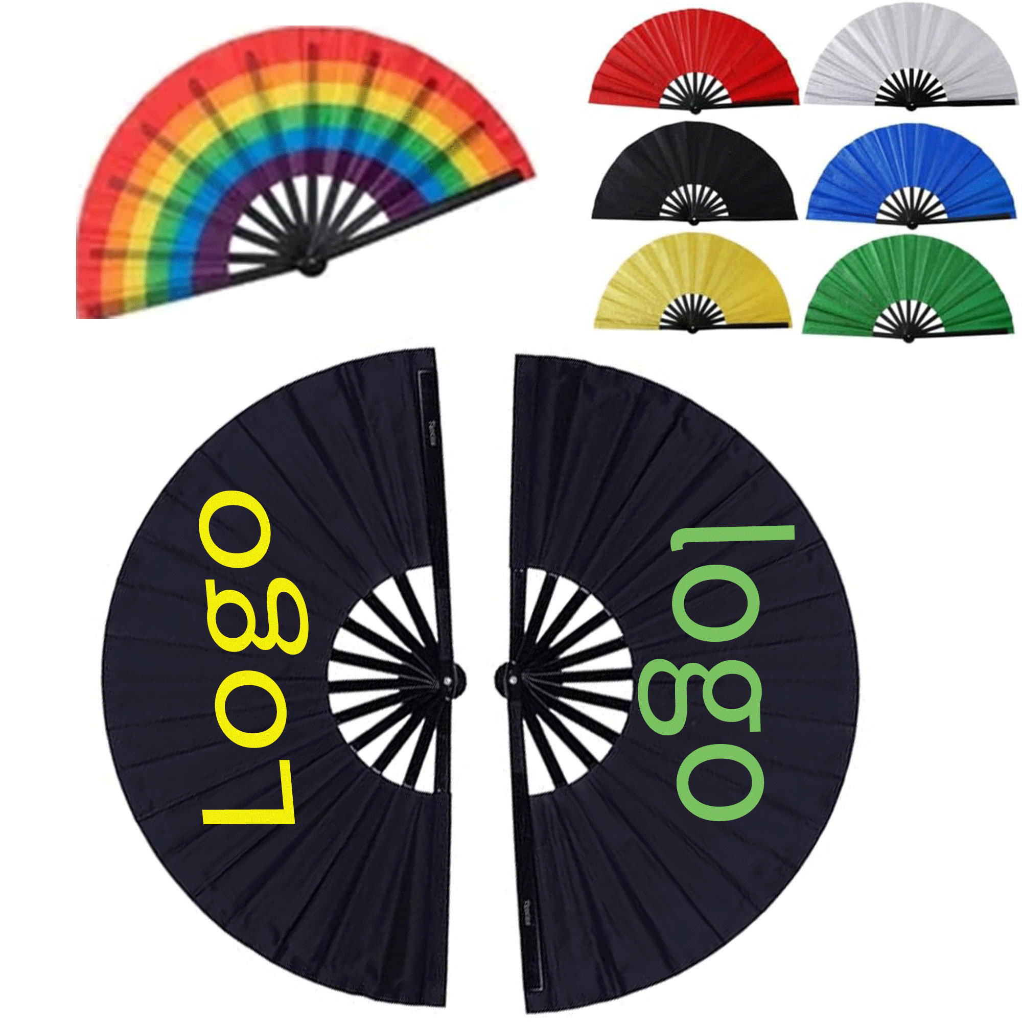 Heavy-Duty Plastic-Reinforced Taffeta Kung Fu Fan with Ribbed Structure 3