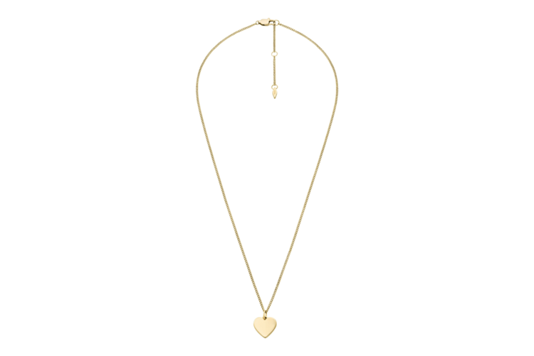 Fossil Drew Heart Gold-Tone Stainless Steel Necklace 1