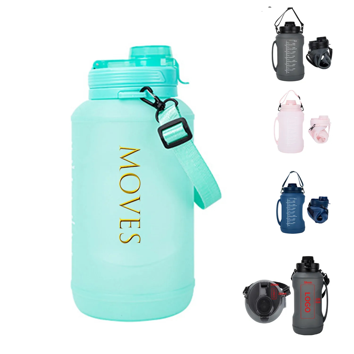 2L Collapsible Water Bottle With Time Marker 3