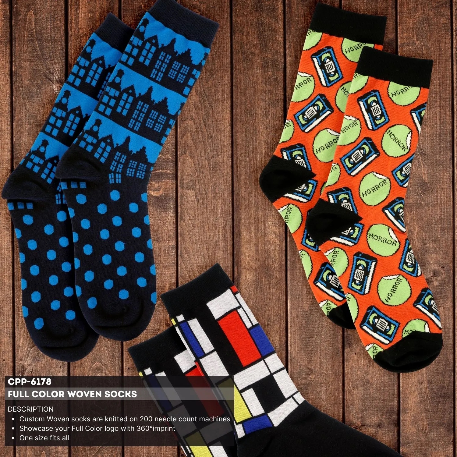 AUTISM AWARENESS FULL COLOR WOVEN SOCKS 3