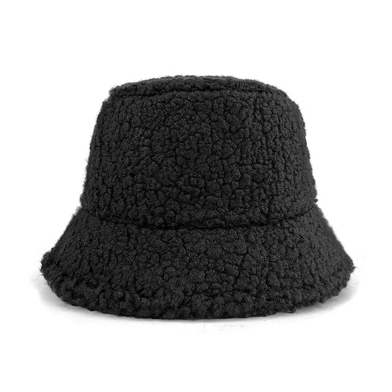 Winter Lambs Wool Bucket Hats For Women 3