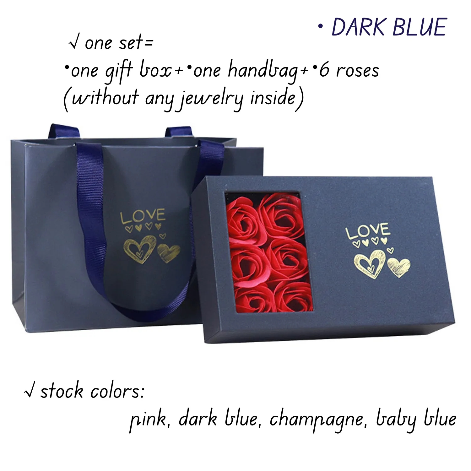 Set Jewelry Gift Box with Lids Six Eternal Rose Inside 7