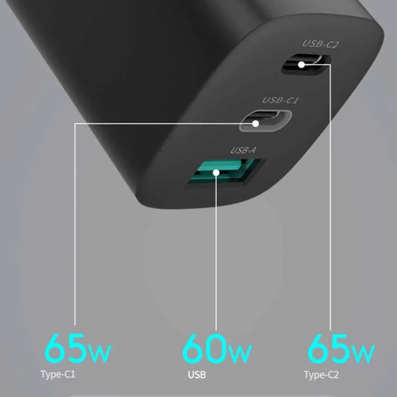 USB-C 65W PD Fast charger Multi-port 8