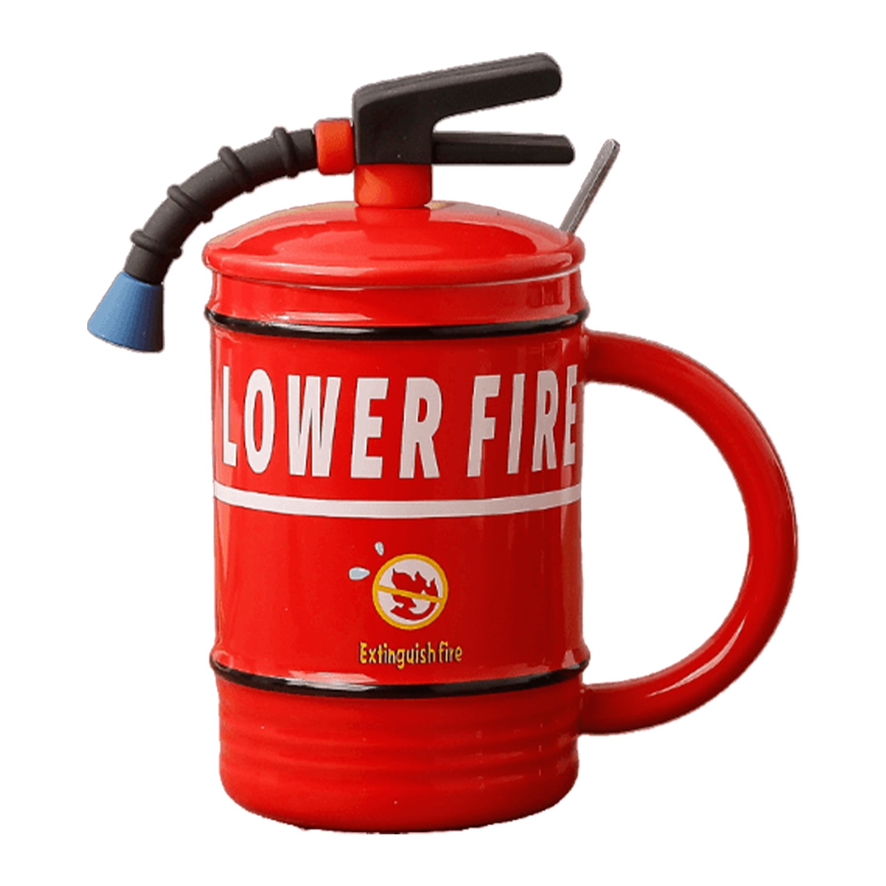 Fire Extinguisher Shaped Mugs W/Lid 2