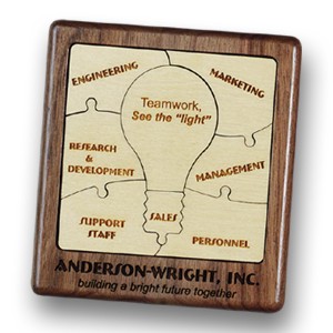 Wood Jigsaw Puzzle - 8 piece square with light bulb design 17