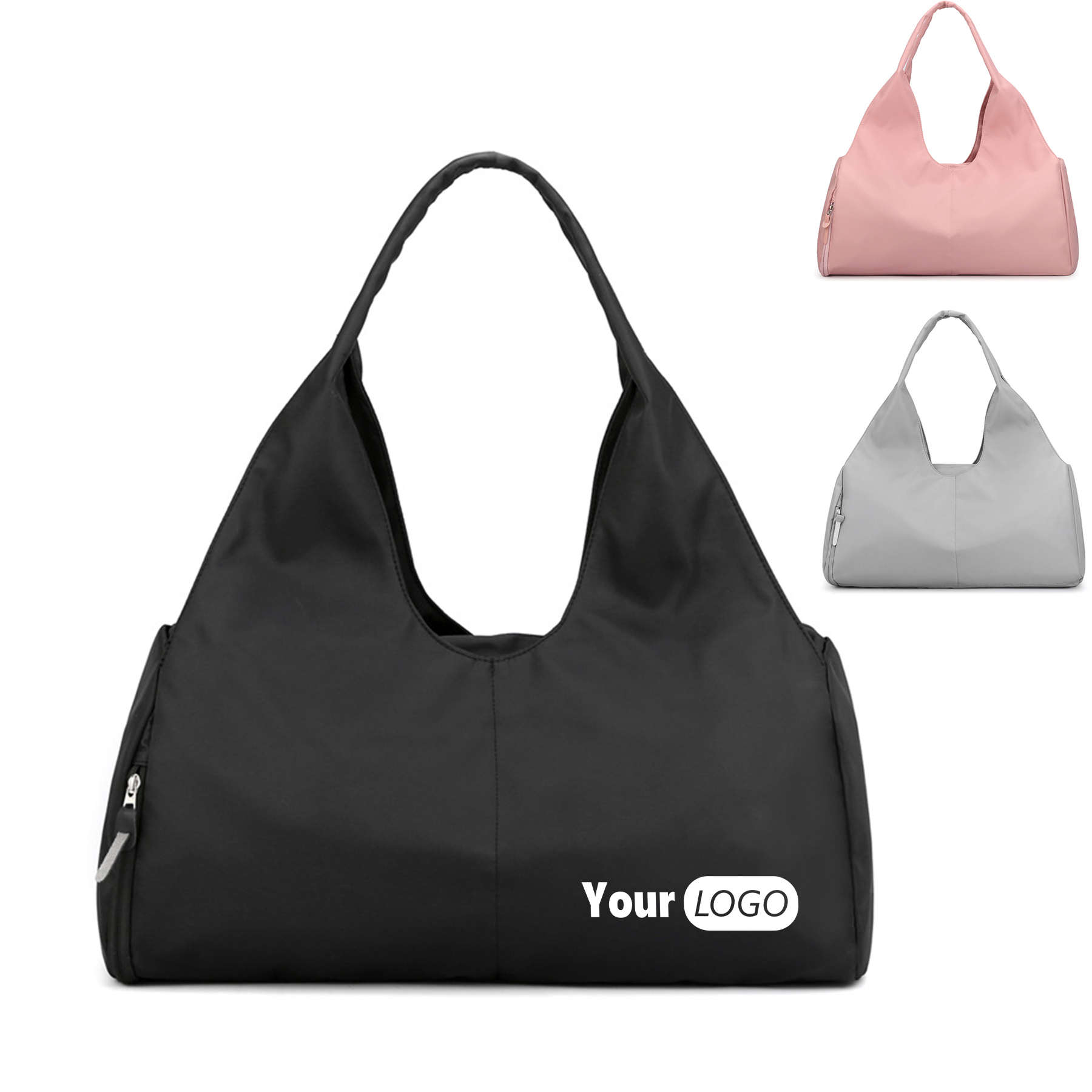 Nylon sports totes bags with shoes compartment for women 17
