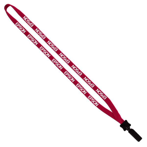 1/2" Cotton Lanyard with Plastic Clamshell & Bulldog Clip 5