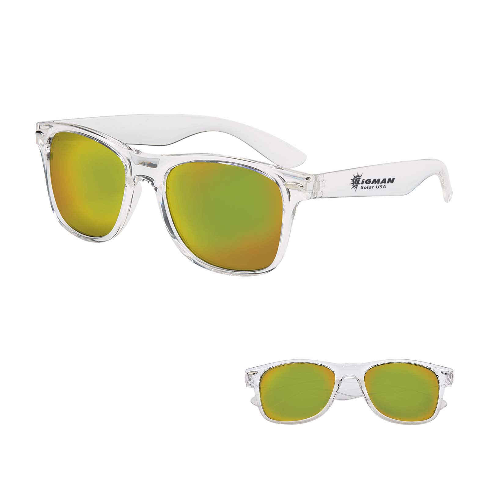 Mirrored Clear Frame Malibu Sunglasses 9