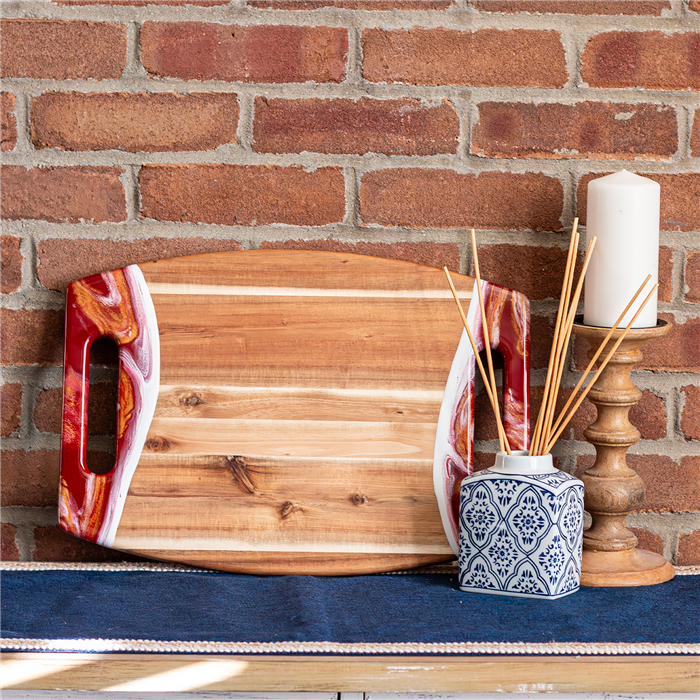 XL Curved Acacia Board With 2 Handles 40