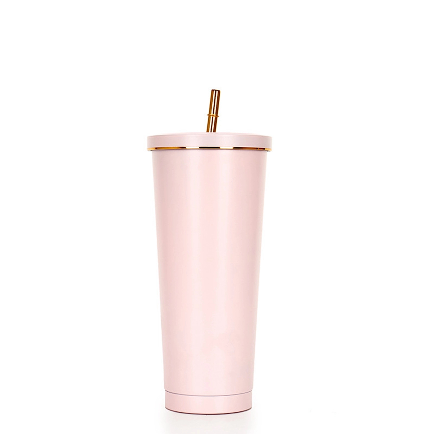 25 Oz. Double Wall Gold Edge Tumbler With Straw & Lid 13