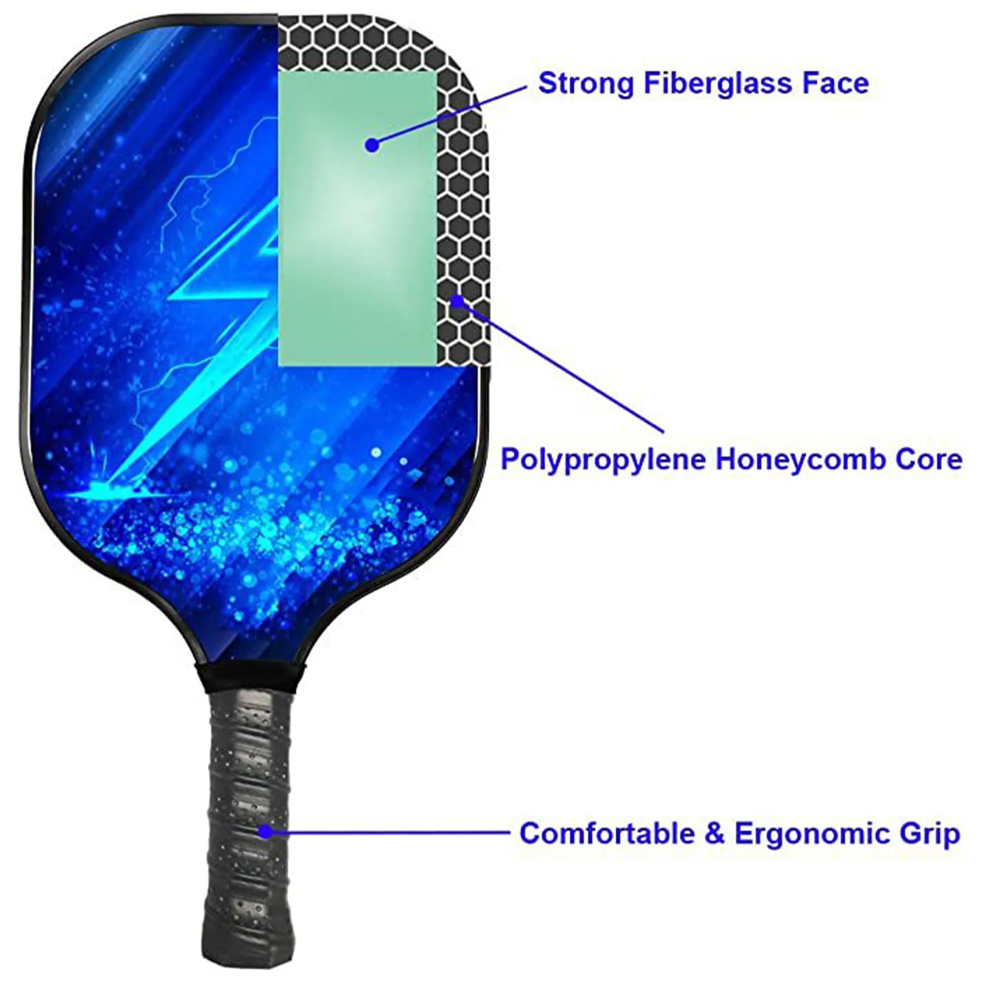 Fiberglass Pickleball Paddles Ball and Bag Set 4