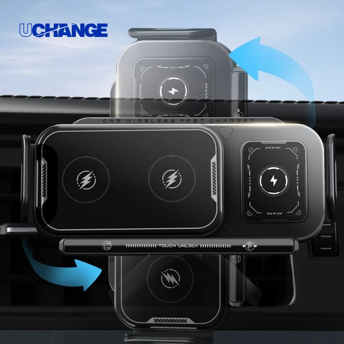 Foldable-Phone Wireless Car Charger Mount 5