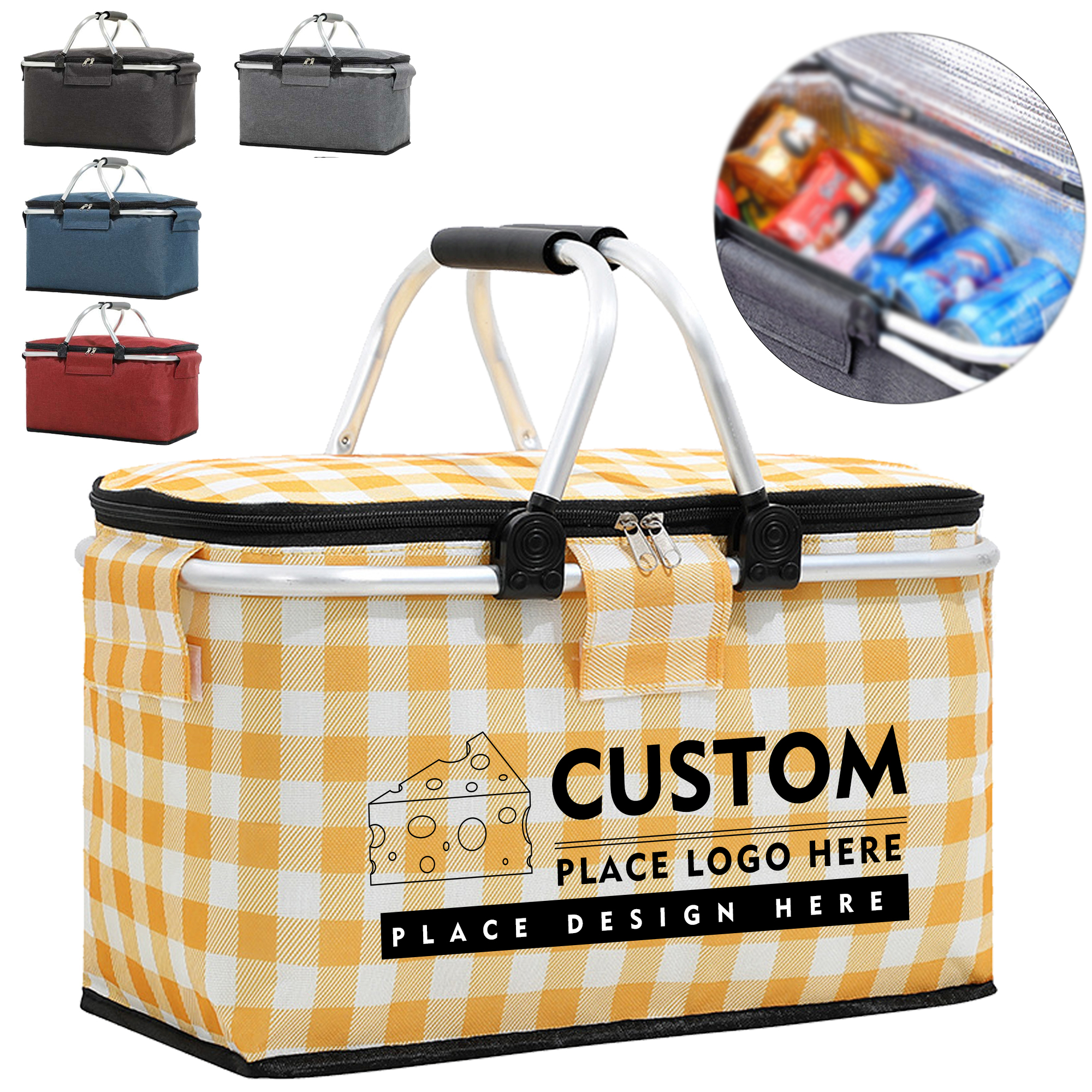 Foldable Insulated Cooler Bag Picnic Basket 4