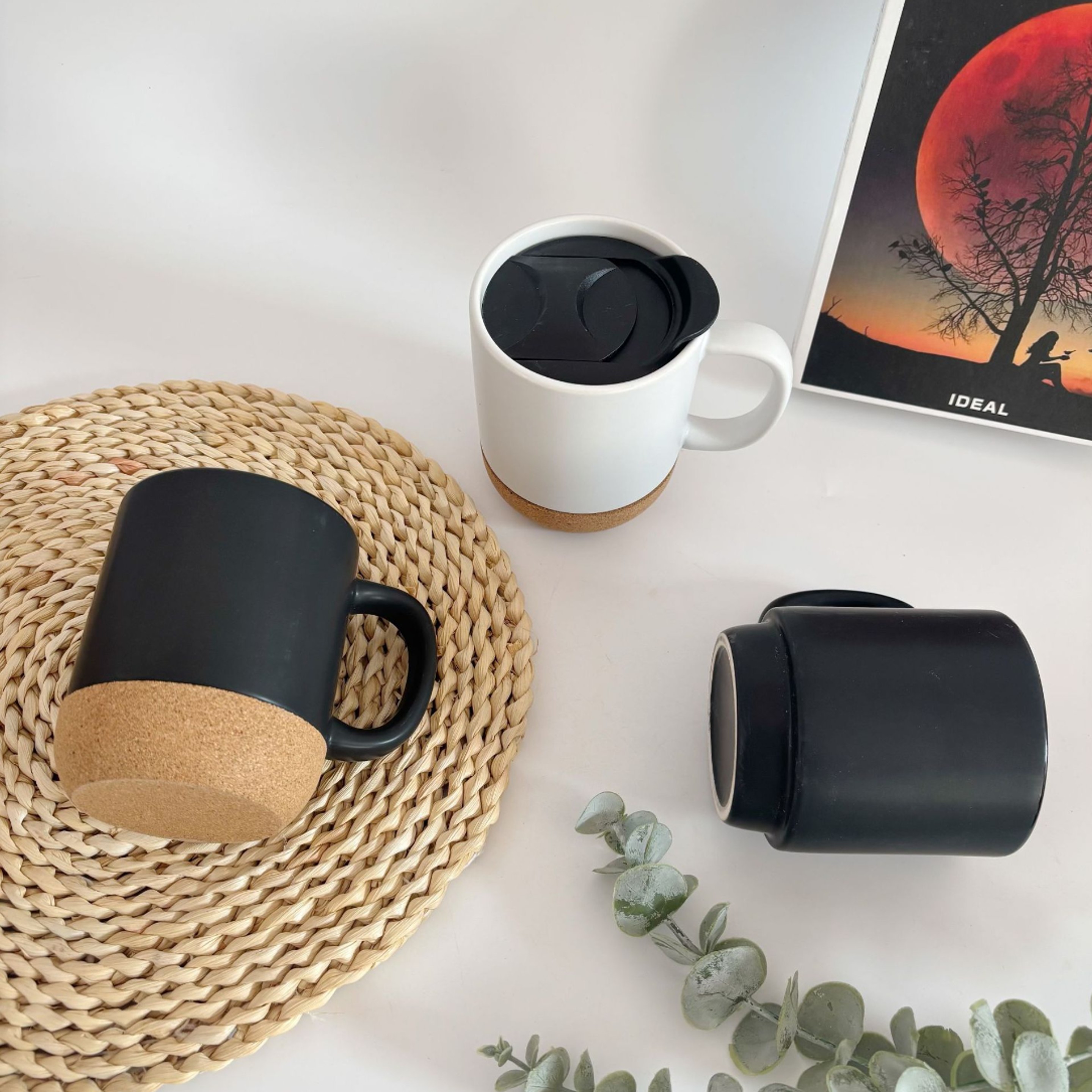 Ceramic Mug with Cork Base - Ocean 6