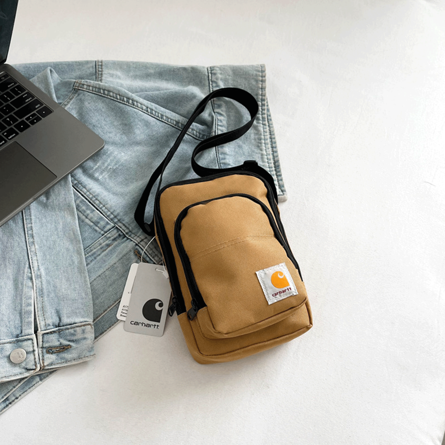 Stylish Durable Polyester Crossbody Bag W/ Key Fob 15