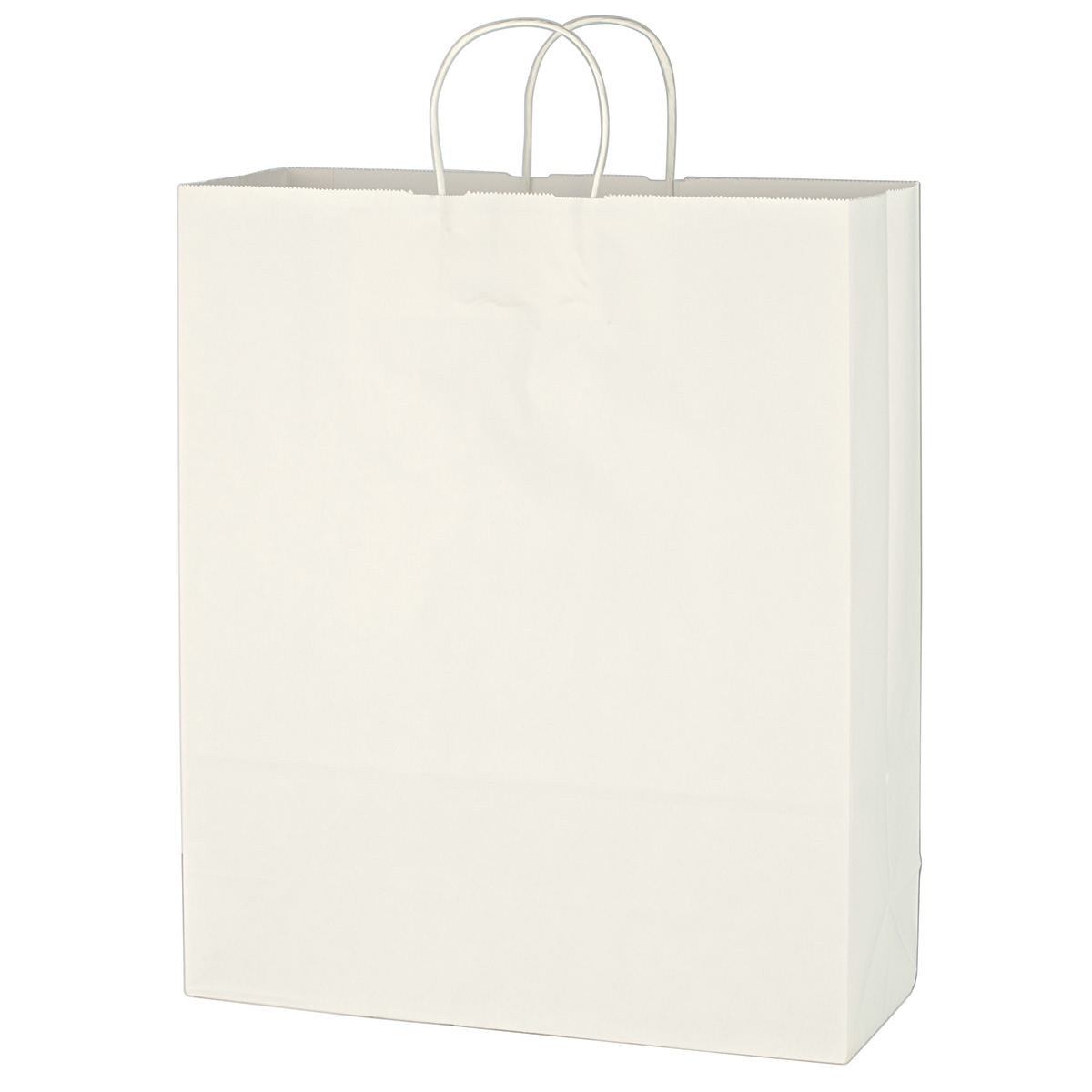 Kraft Paper White Shopping Bag - 16" x 19" 2