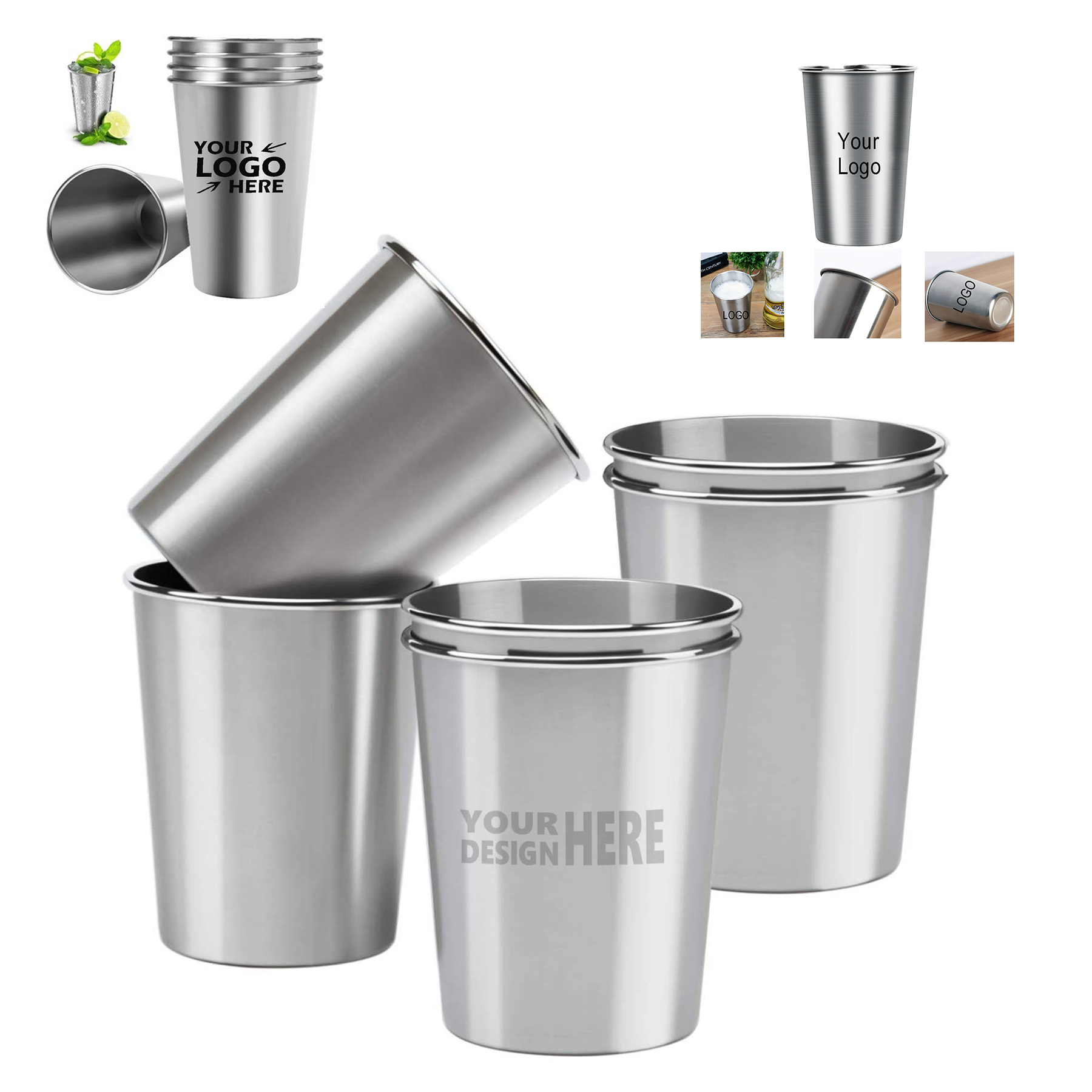 12oz Stainless Steel Water Mug Pint Cup 2