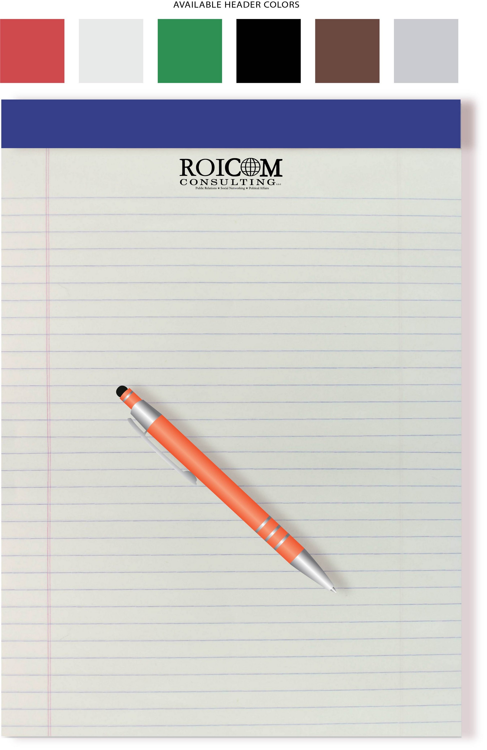Senior Size Writing Pad (8.5"x11.75") w/1 color Imprint on pad 1