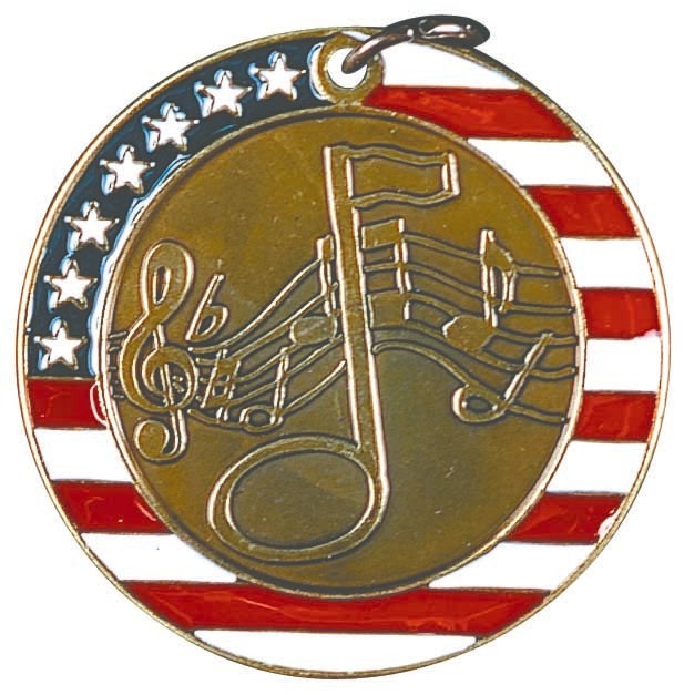 Music Stars & Stripes Medal, 2" 2