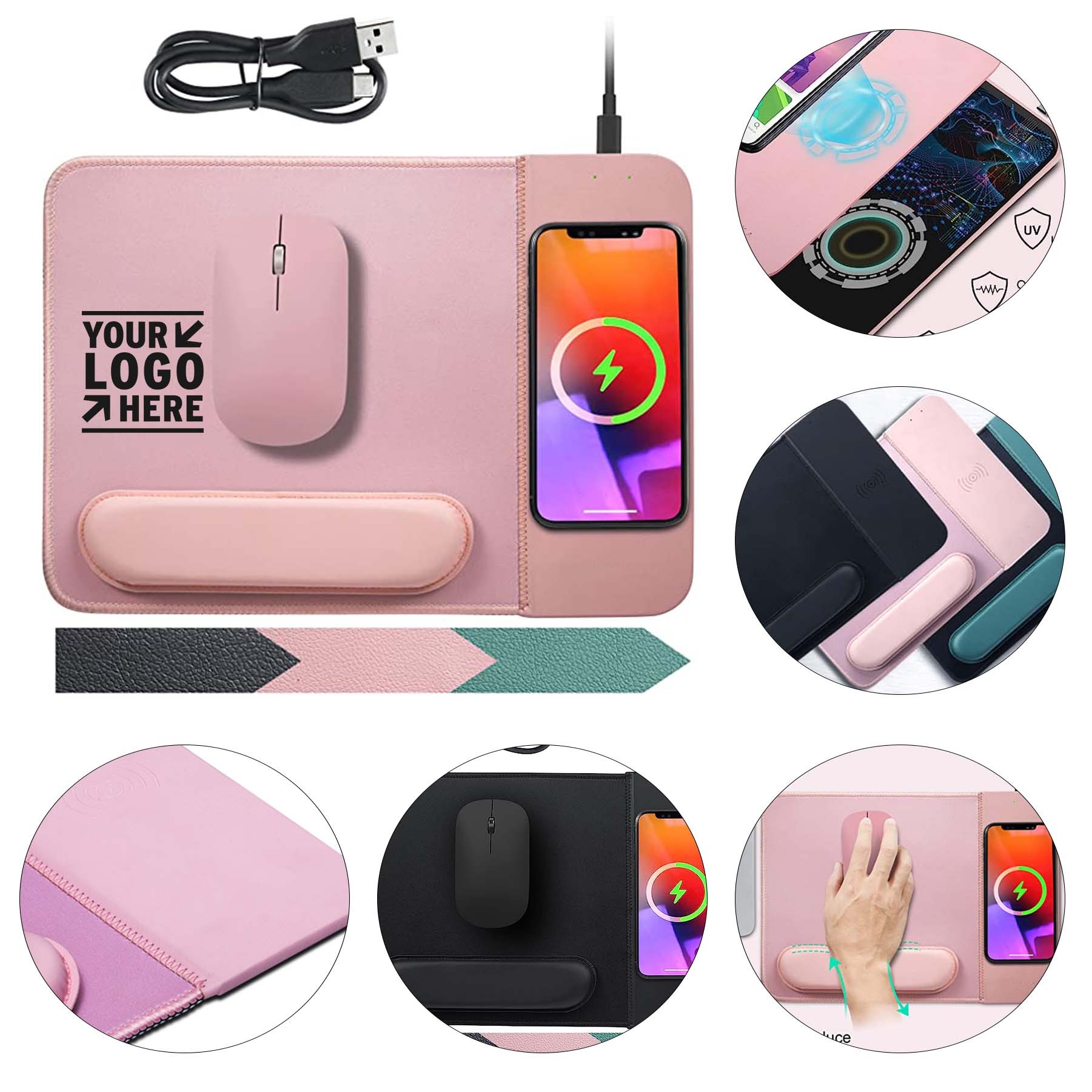 15W Wireless Charging Mouse Pad with Wrist Support 2