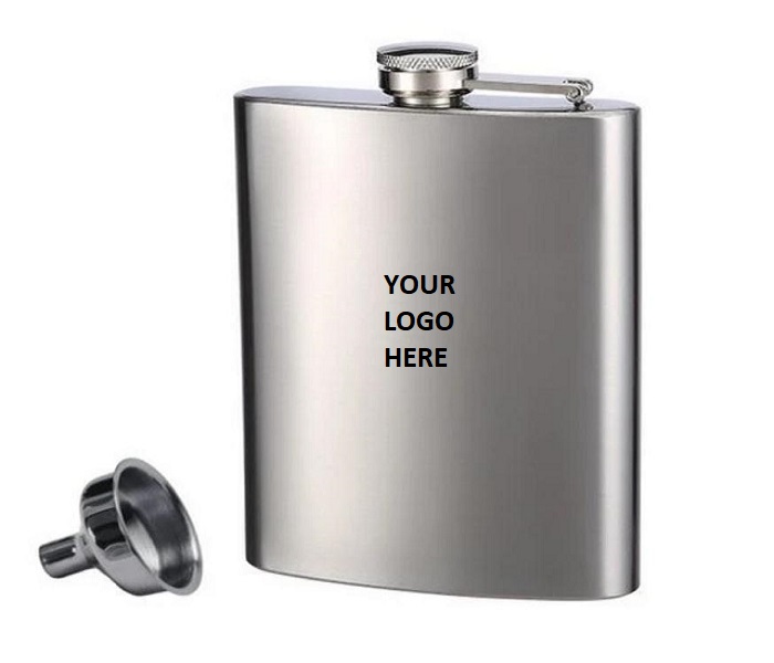 Portable Stainless Steel Square Hip Flask 6 oz 2