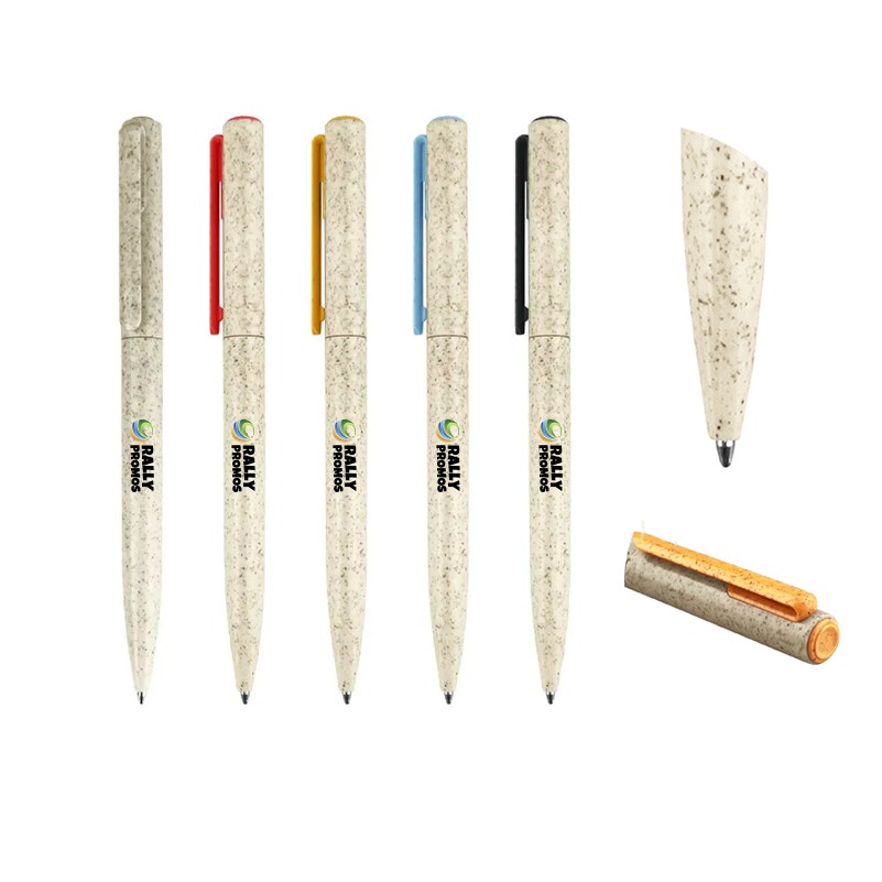 Eco Friendly Wheat Straw Recyclable Ballpoint Pen 1