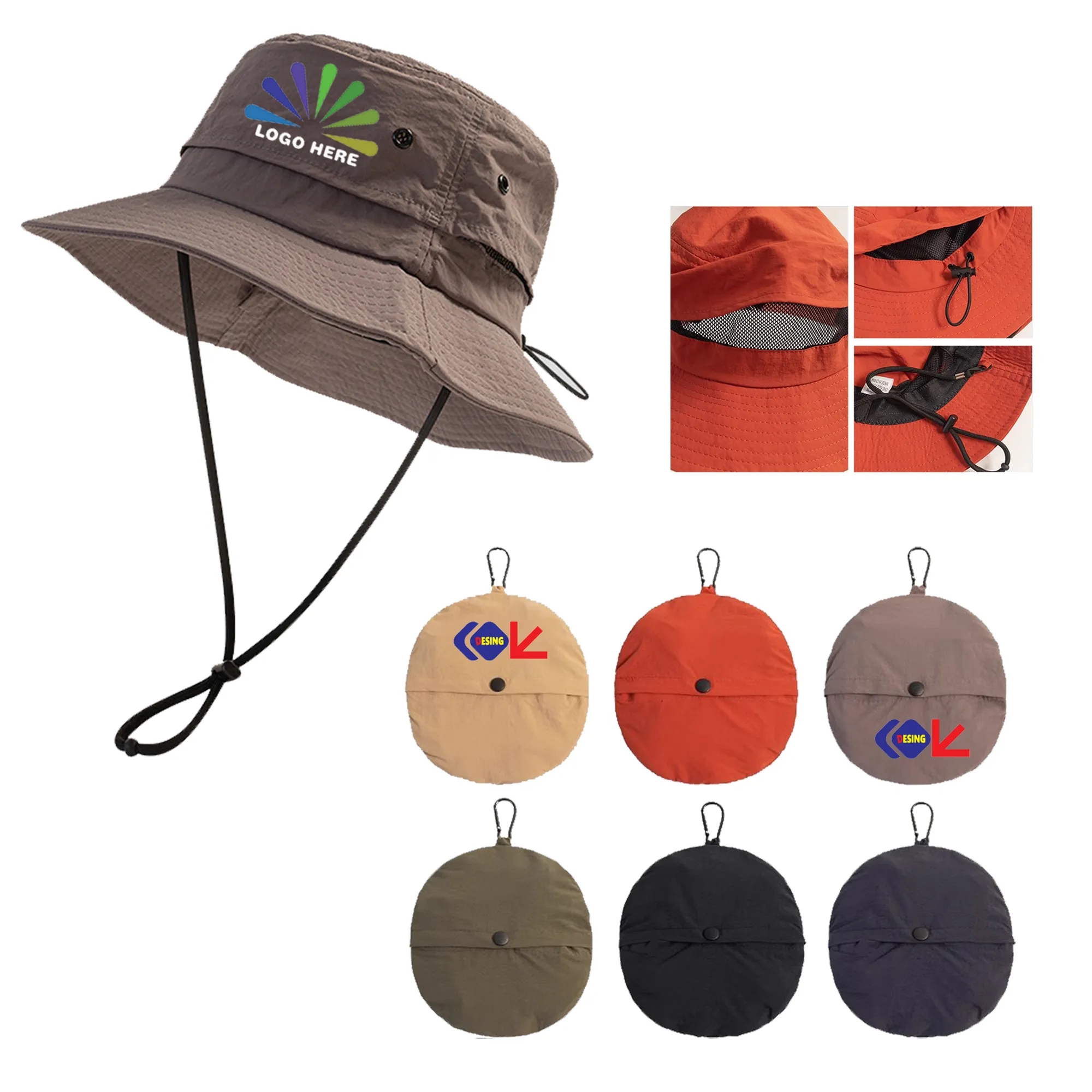 Quick-drying Thin Summer Bucket Hat Collapsible Storage MOQ 3