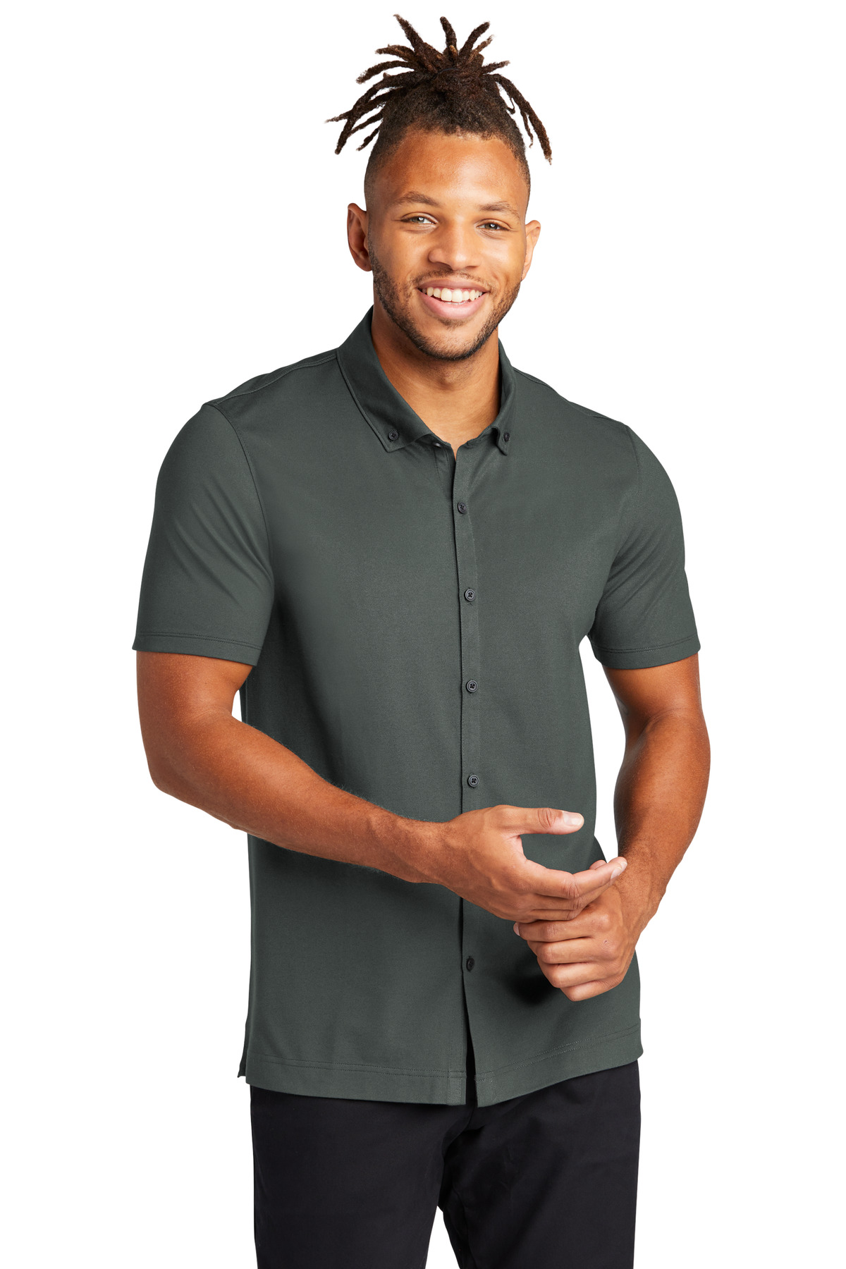 Mercer+Mettle Stretch Pique Full-Button Polo MM1006 51