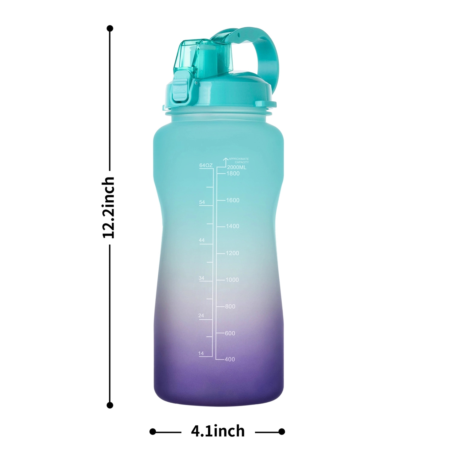64oz Motivational Water Bottle with Time Marker 3
