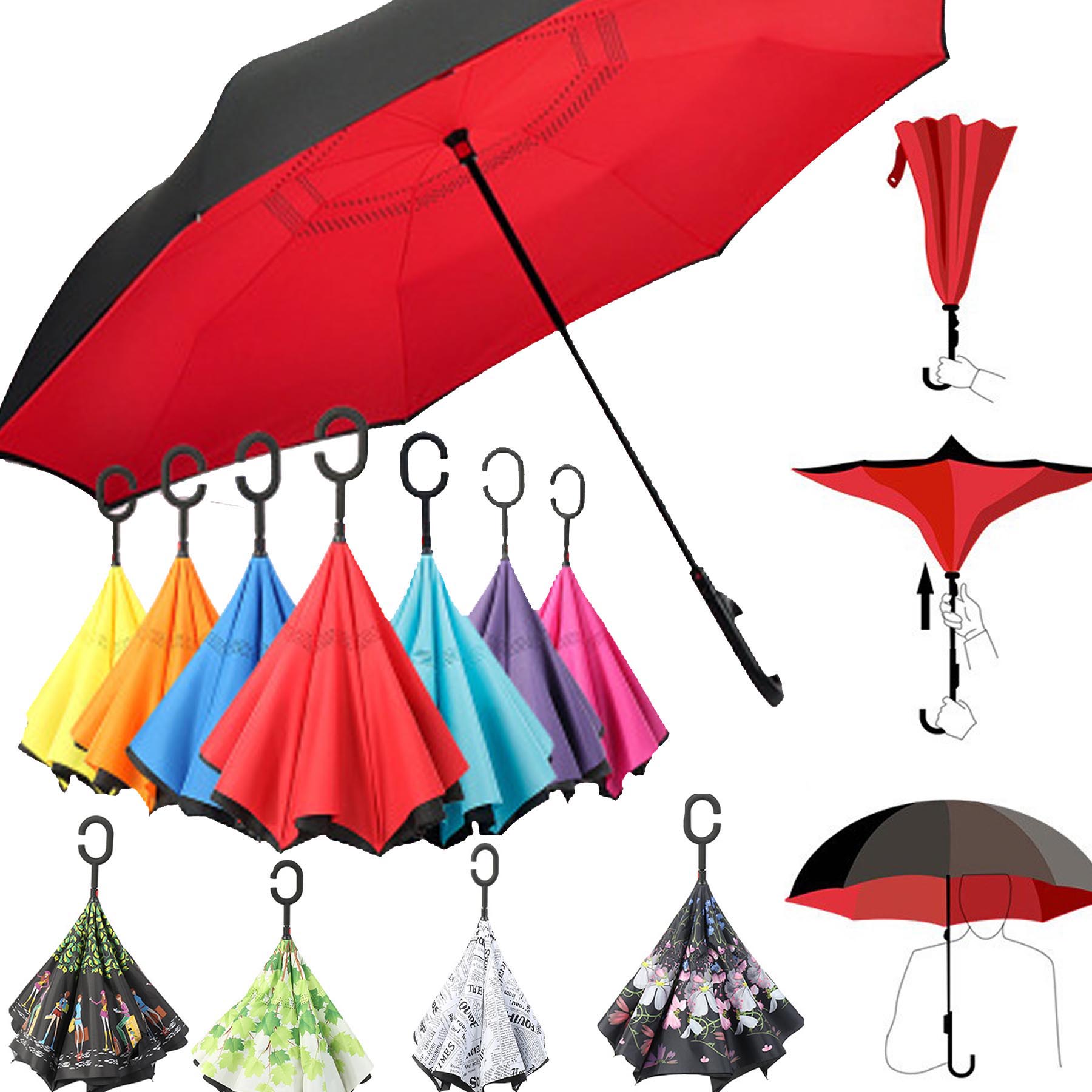 Double-layer Top Reverse Car Sunshade And Rain Umbrella 1