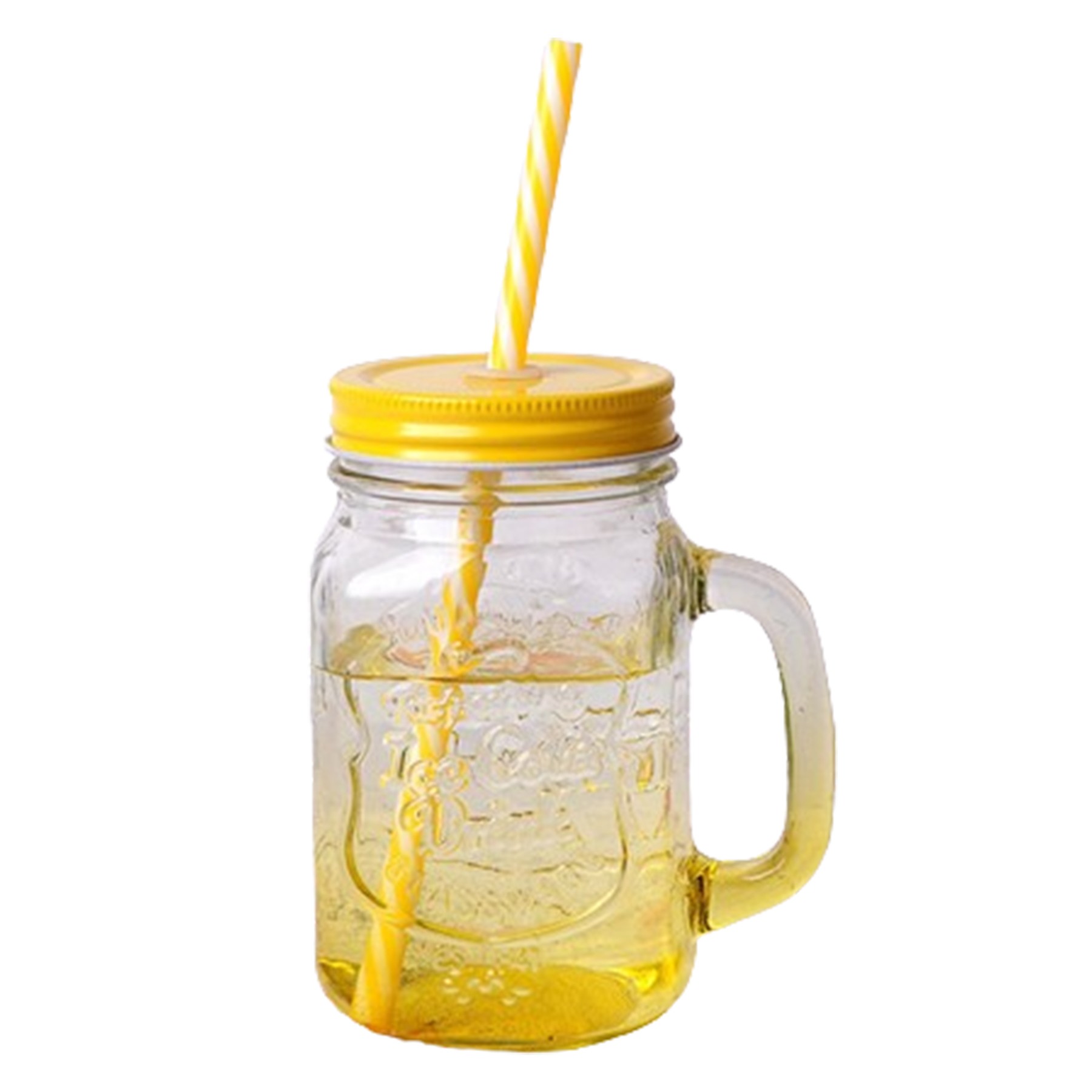 Gradient Mason Jars W/ Cover And Straw 4