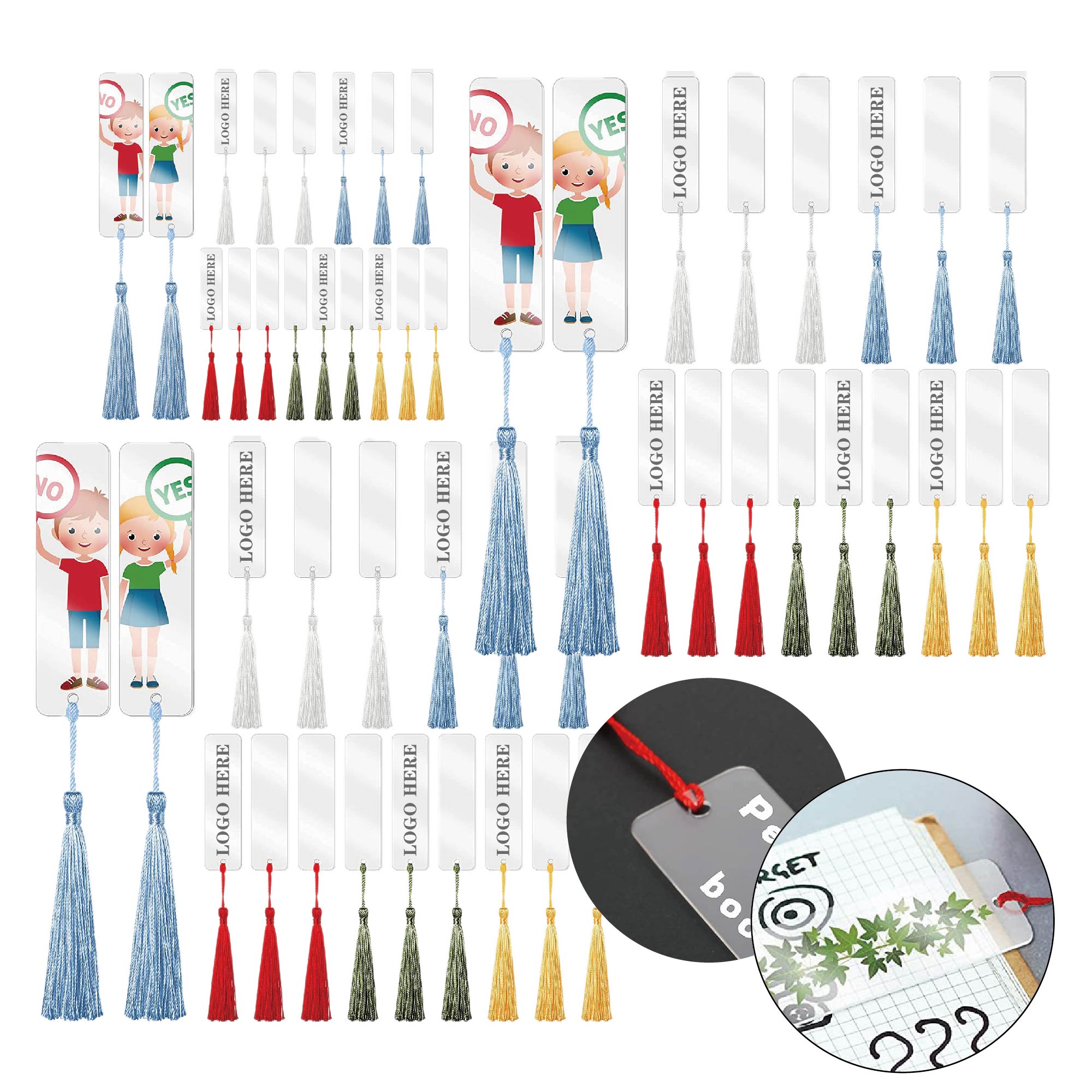 15pcs Acrylic Bookmark with Decorative Tassel 1