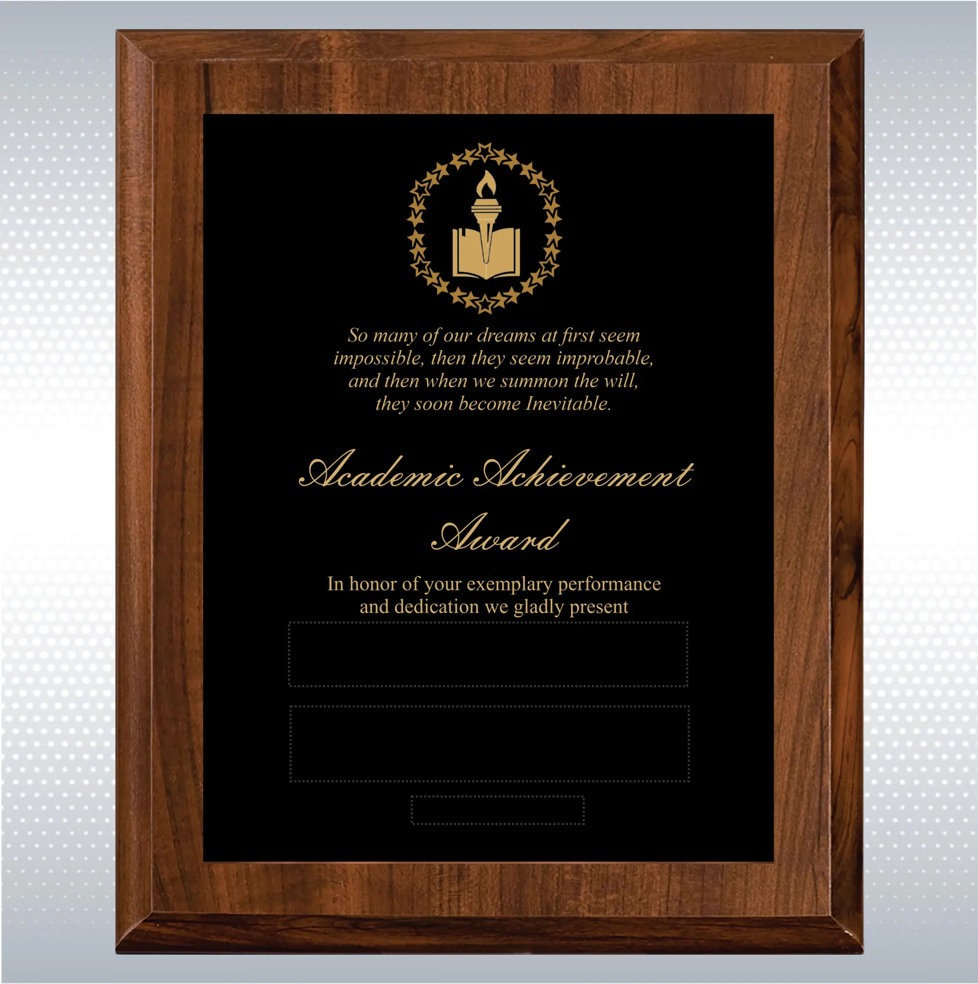 Cherry Finish Academic Achievement Plaque Gift Award 6