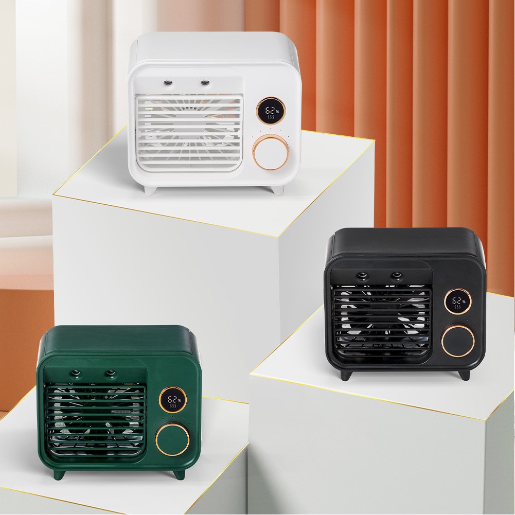 Rechargeable Desk air Cooling Fan Type-c 5 Level Digital Display Mist Fan with Water 4