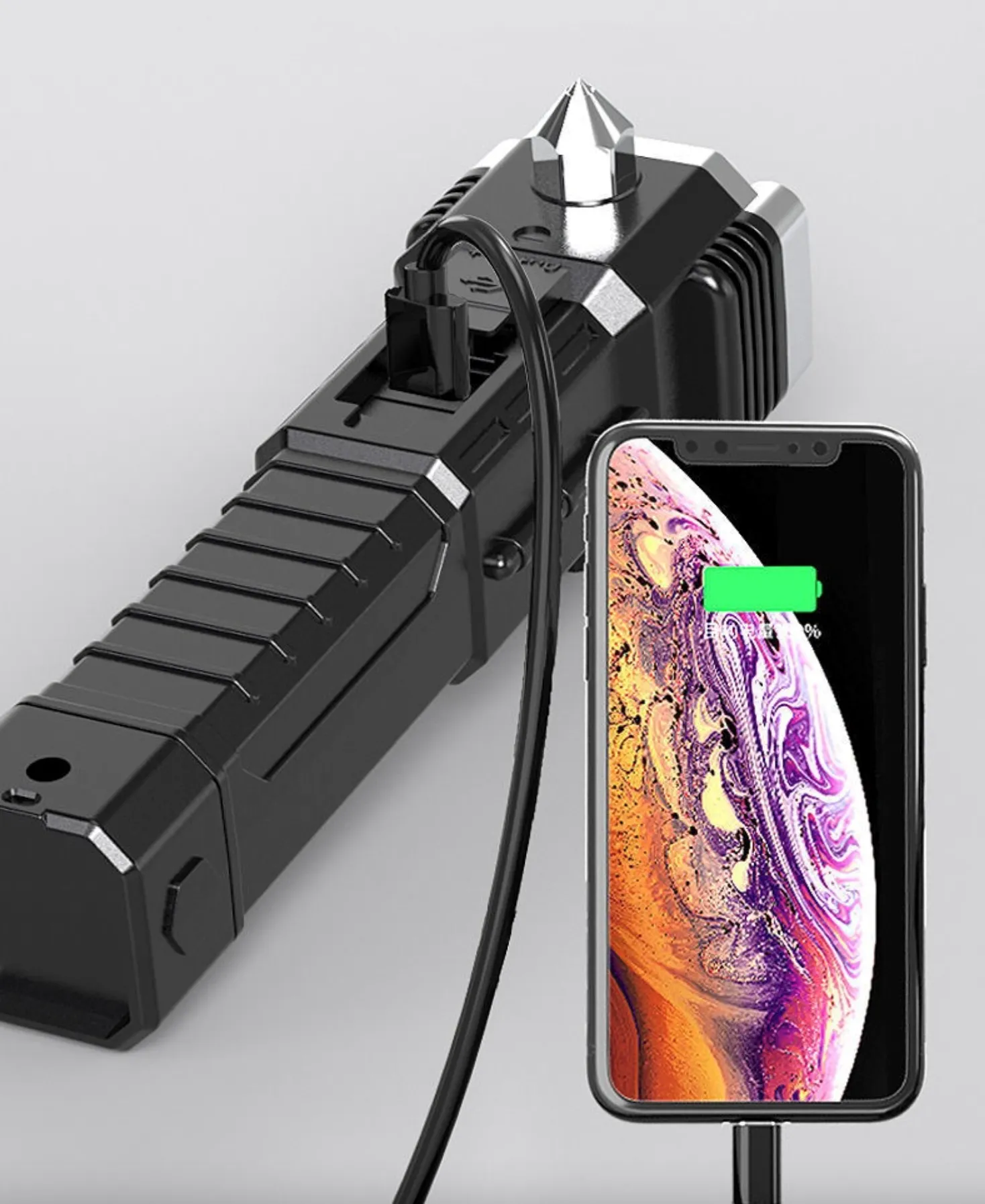 Multifunction Car Escape Tool w/LED Flashlight and Powerbank 11