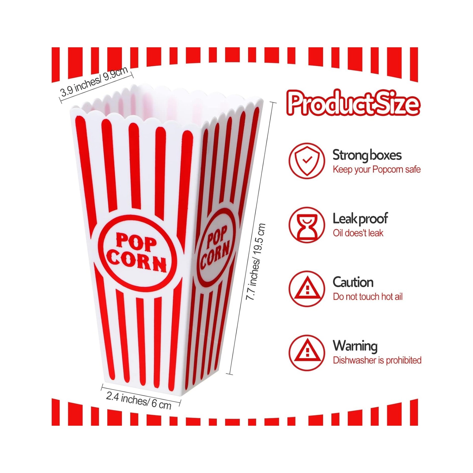 Plastic Classic Popcorn Containers for Movie Night 2