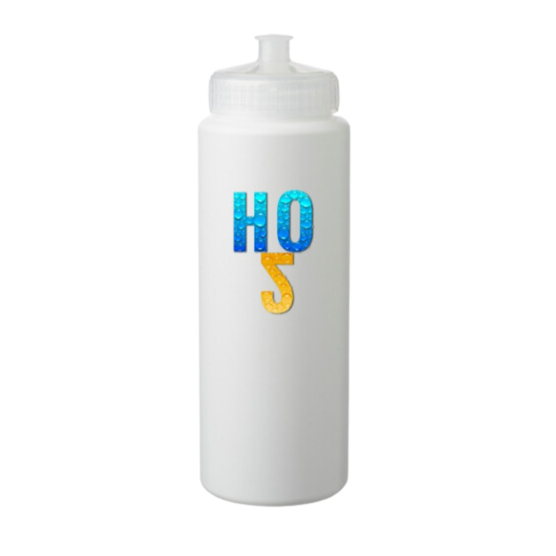 White HDPE 32 oz. Economy Sports Bottle with Push Pull Lid 7
