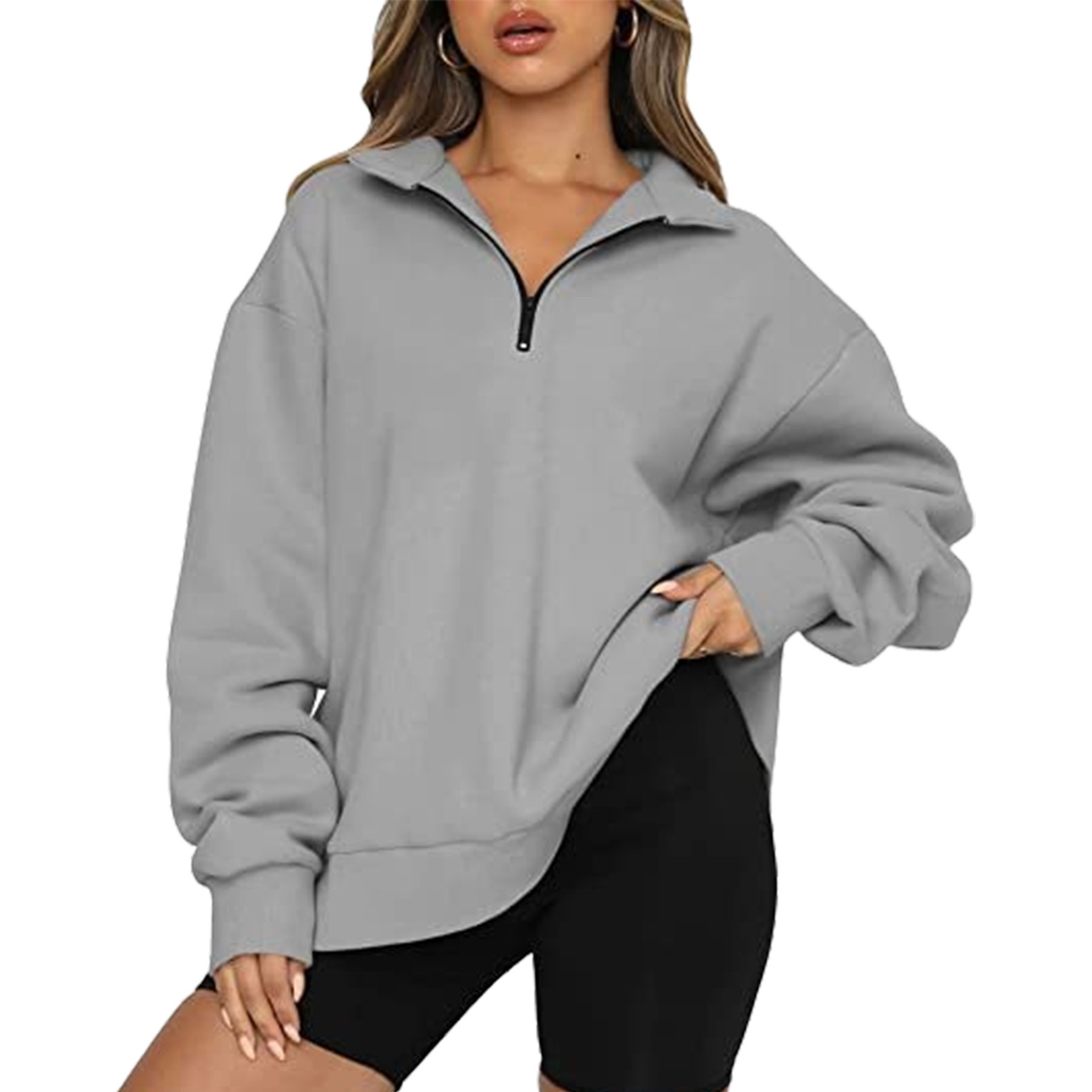 Women's Fleece Pullover With Quarter Zip 2