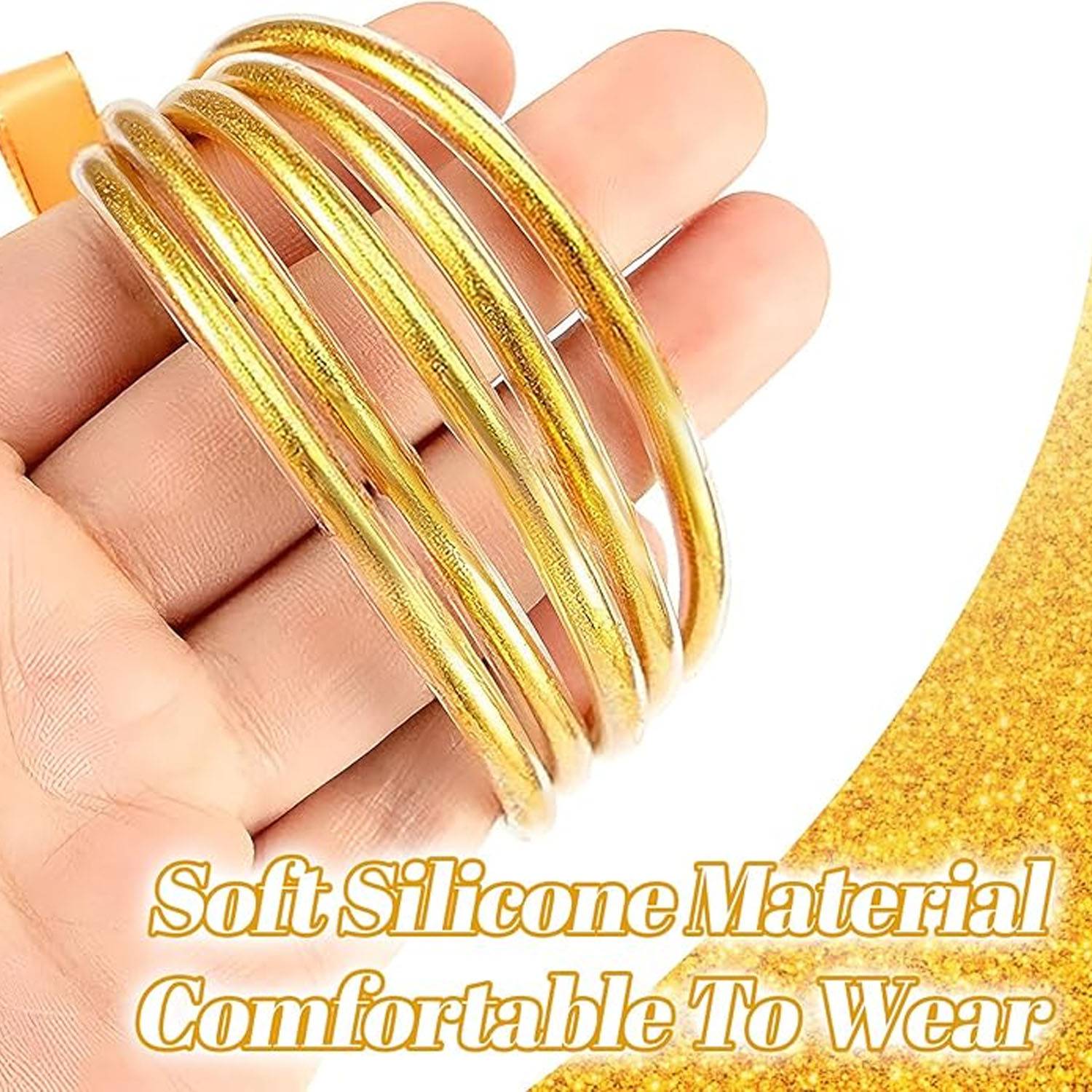 Soft Silicone Glitter Filled Bracelet 4